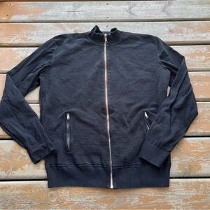 Zara Man Black Full Zip Sweater - Size XL